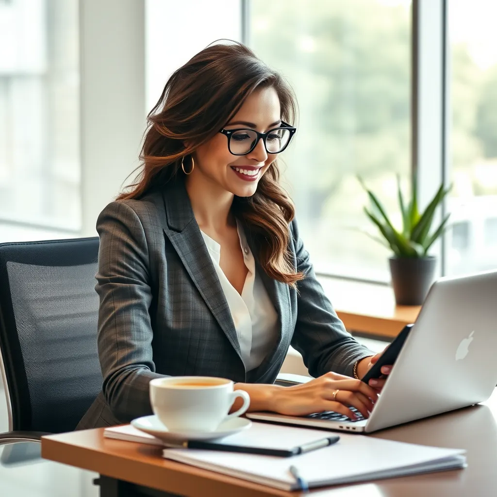 Mujer emprendedora exitosa