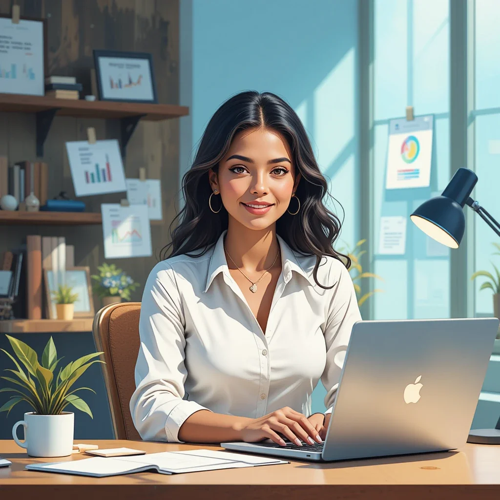 Mujer emprendedora valiente