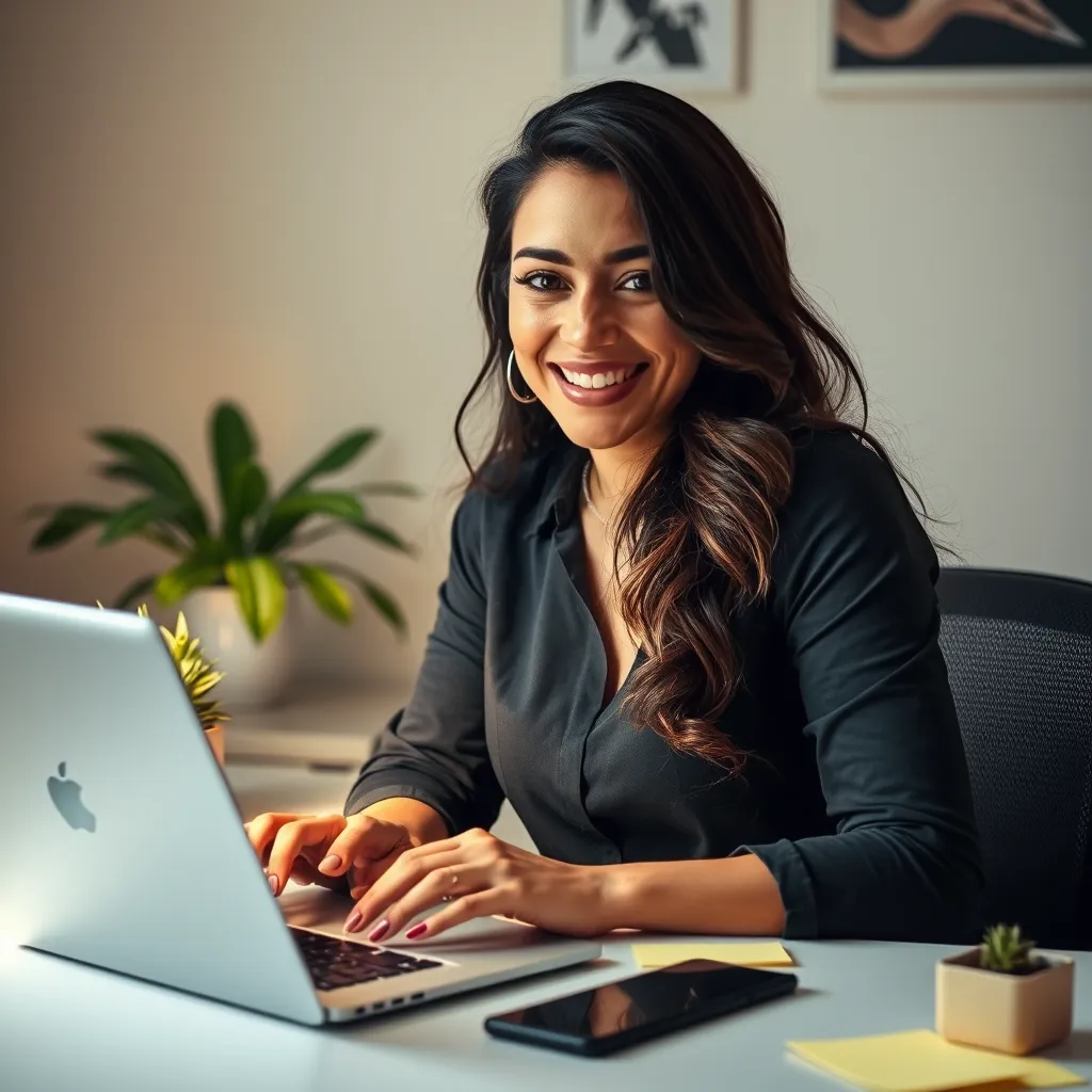 Mujer emprendedora independiente